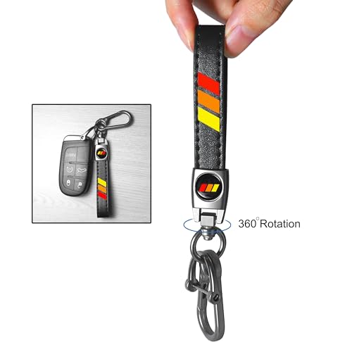 Image of YOSRTER 2PCs Leather Keychain for Toyota Tacoma 4Runner Tundra TRD Camry Rav4 Aluminium alloy Key Chain with key Ring