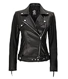 fjackets Asymmetrical Moto Jacket Women - Real Lambskin Short Black Leather Jacket Women |...