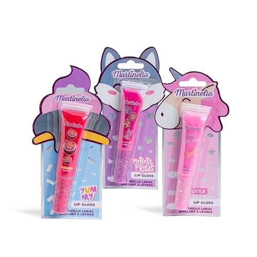 MARTINELIA - Gloss Pour Enfant - Brillant à Lèvres Aromatisé Pour Fille – Maquillage Enfant Non Toxique - Modèle aléatoire (Noix De Coco, Raisin, Fraise) - 1 Unité