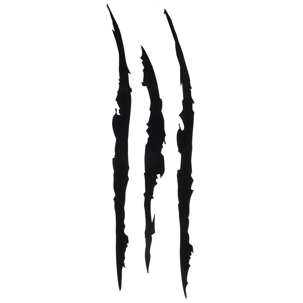 Reflective Monster Claw Scratch Stripe Marks Headlight Car Stickers On Motorcycle Products PVC(Black,35CM)