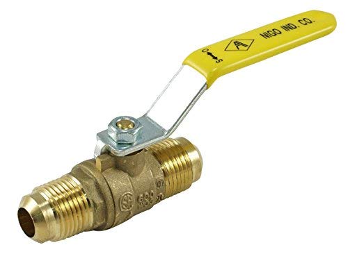 NIGO Industrial Co. 245SS Series Forged Brass Ball Valve, Standard Port, Rated to 600WOG (3/8" Flare x 3/8" Flare)