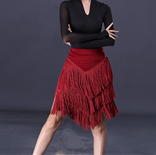 Jupe de danse latine à franges extensible anti-compression XL - 4
