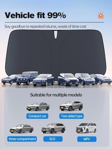 Parasol para parabrisas coche bloquea los rayos UV con reflector solar de alta densidad 7