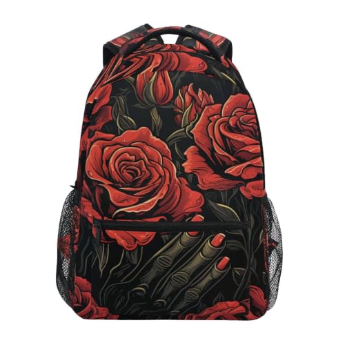 Sac à dos scolaire cool roses mains enfants cartable étudiant élégant grand volume