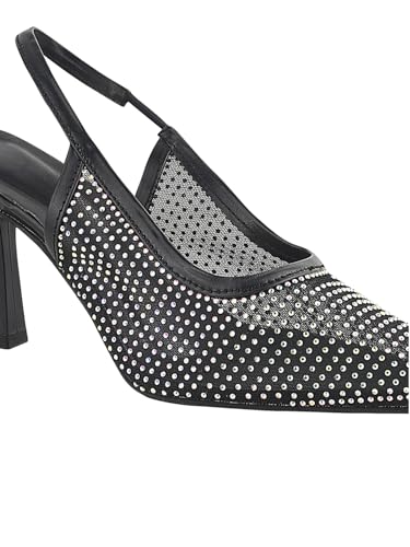 Image of TRYME Women Pointed Toe Stone Embellishment Slingback Heel pencil Sandals