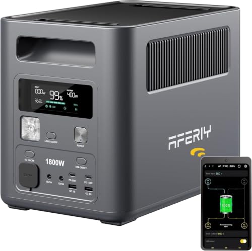 AFERIY Centrale Elettrica Portatile 1800W Generatore Corrente Solare 1024Wh