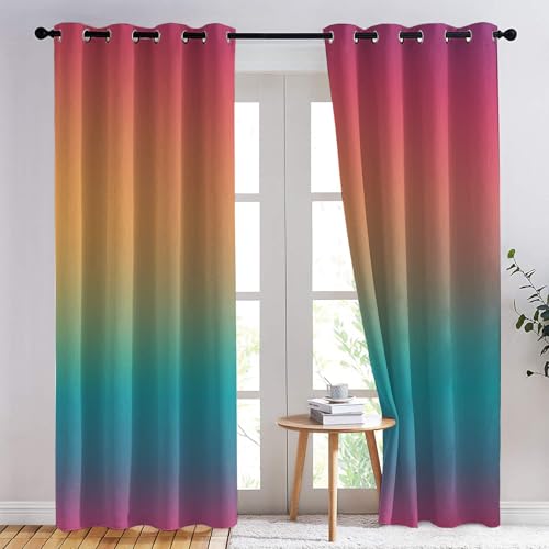Rideaux thermiques occultants haut de gamme arc-en-ciel ombré 228x274 cm - 4