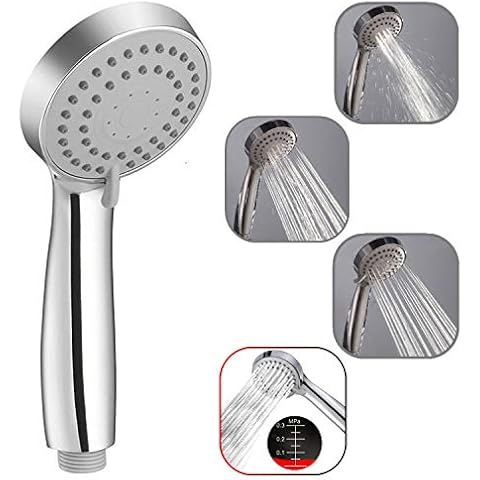 IceMoon High Pressure Handheld Shower Head with Powerful Shower Spray Against Low Pressure Water Supply Pipeline,3.4 Inch 3-Setting Bathroom Handheld Shower,Multi-Functions,Easy one-Handed Operation Cover
