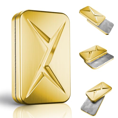 Breakthrough Fidget Slider, Trackless Fidget Slider for Fancy Play, EDC Fidget Toys Adults Sensory Toys Home Office Executive Desk Toys Gift for ADHD/ADD/Autism (Gold)