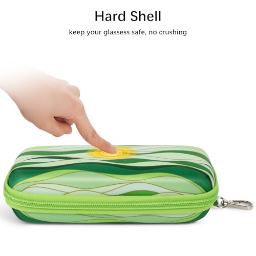 Image of Double Eyeglasses Case Hard Shell Dual Sunglasses Organizer with Zipper Closure Travel Eyewear Storage for Vehicle