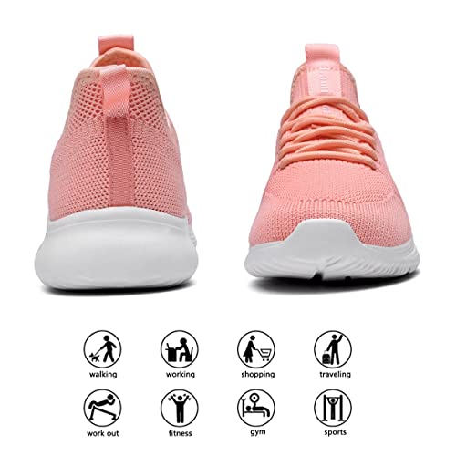 Image of Lamincoa Womens Slip On Walking Shoes Non Slip Casual Road Running Lightweight Mesh Fashion Sneakers for Gym Travel Workout