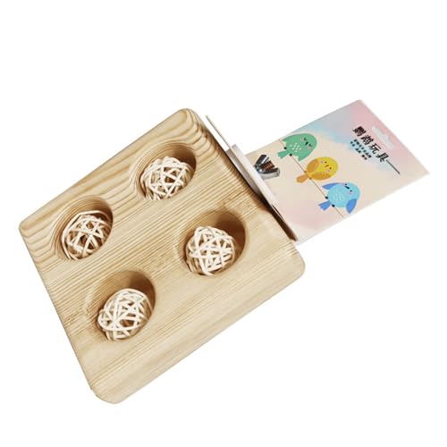 アクティブな鳥のための木材給餌ステーション多機能オウムは、ケージと鳥小屋のためにおもちゃを演奏する栄養を与えるオウムをインタラクティブに使用します