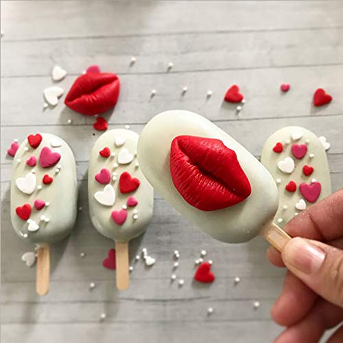 Busoha Lips Fondant Molds - Lips Kiss Collection Silicone Mold For Cake Decoration Chocolate Small Pastry Sugarcraft Baby Shower Wedding Bachelor Party Supplies Favors #TOP6