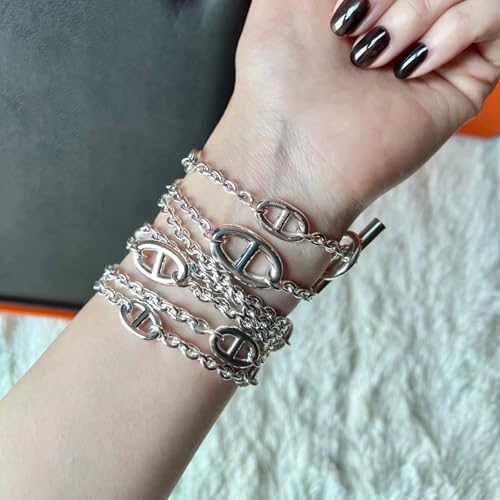 Pig Nose Necklace for Women, Electroplated Adjustable 47" Layered Necklace, Hypoallergenic Alloy Dainty Pig Jewelry Gift for Her(silver)3