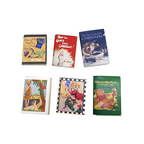 SXFSE Dollhouse Decoration Accessories 1:12 Dollhouse Miniature 6 PCS Comic Books Set