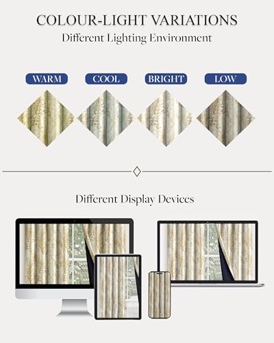 Image of Cloth Fusion Printed 100% Blackout Window Curtains 5 Feet Long Set of 2