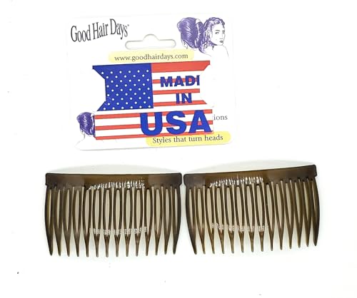 Good Hair Days Side Combs – 2 7/8″ Anti‑Slip Side