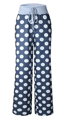 Image of Elsofer Women's Comfy Lounge Pants Soft Floral Pajama Pants Loose Drawstring Wide Leg Palazzo Pants for Sleep, Casual Wear