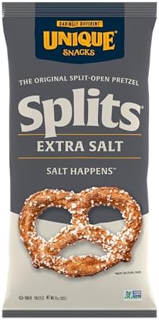 Unique Snacks Extra Salt Splits Pretzels, OU Kosher, Pack of 3