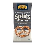Unique Pretzels - Extra Salt Splits Pretzels, Delicious Vegan Snack Pretzels with Extra Salt, Large OU Kosher Pretzels Individual Pack, 11 Oz Bags, 3 Pack