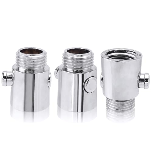 Mesee 3 Packs Shower Head Shut Off Valves G1/2 Universal Water Flow Control Valve Button Type Shower Flow Control Valve Replacement Part for Shower Arm and Hose or Bidet Sprayer