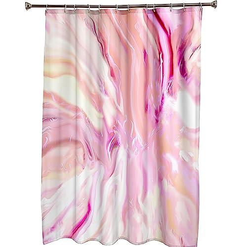 Rideau de douche polyester KnSam motif marbre rose 300x200cm