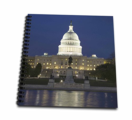 3dRose db_88979_2 Washington, DC Reflection of Capitol Building US09 BJA0045 Jaynes Gallery Memory Book, 12 by 12"