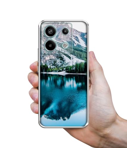 Image of Amazon Brand- Solimo Lake Mountain Printed Silicon Soft TPU Back Case Cover Compatible for Mi Redmi Note 13 Pro 5G