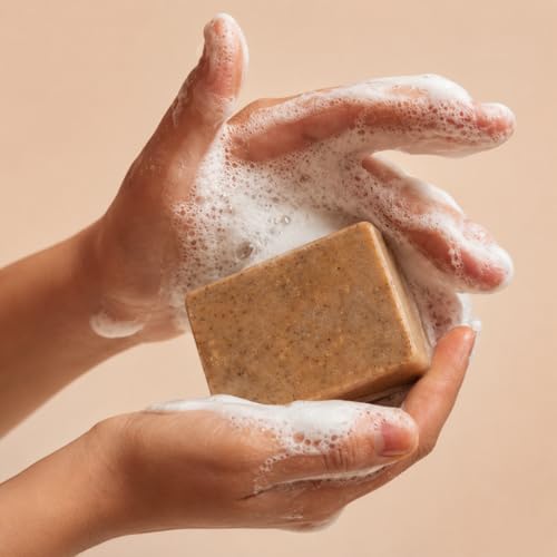 Image of Agapi Sikkim Handcrafted Cofee Bar Soap with Orgainc Coffee Grounds, Beeswax, Shea Butter, Coconut Oil, Vegetable Oil, Sunflower Oil, | Natural- 110 gm