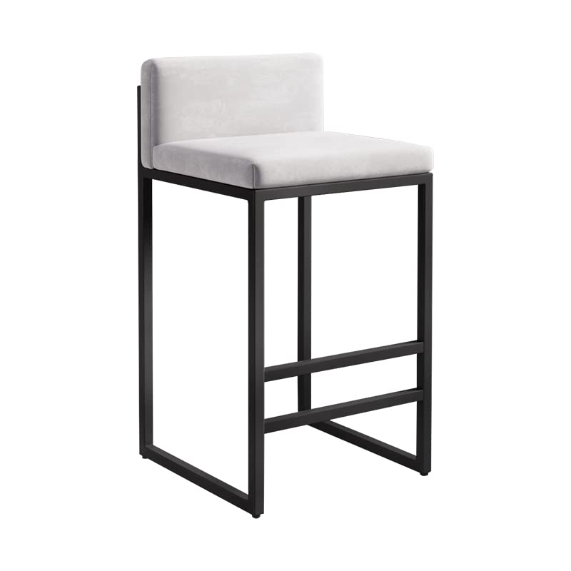 Taburetes de bar tapizados de terciopelo estilo granja con soporte trasero y sillas elegantes de piel sintética para isla de cocina o barra de bar, capacidad de 440 libras.