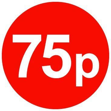 30mm Price Stickers Pack of 500 - Red - 75p