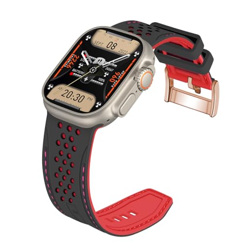 Correa compatible con Apple Watch de 42mm 40mm 45mm 41mm YISIWERA silicona iWatch SE 8 9
