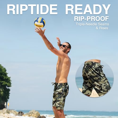 Image of Kanu Surf Men's Big Viper Extended Size Stripe Swim Trunk