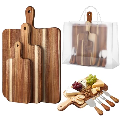 Set 8 tablas de cortar madera acacia rectangulares miniatura 1