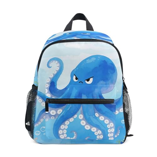 Wudan animal sea in Underwater Classic Kids Backpack Chest Strap Preschool Kids Book Bags for Elementary M