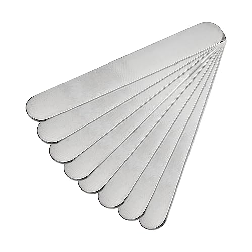 QUARKZMAN 8Stk 304 Edelstahl Armband Rohlinge Metall Stempeln Rohlinge für Basteln Schmuck Herstellung 5/16x2 Silber