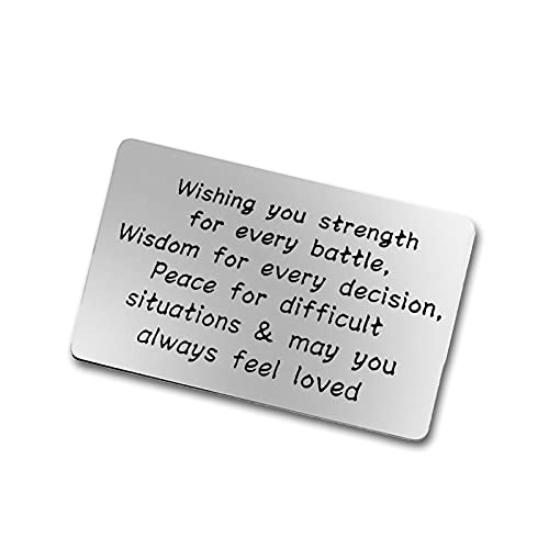 Jielahua Christian Engraved Wallet Insert Card Blessing Inspirational Gifts for Men Women Wishing You Strength for Every Battle Gift Religious Card Christmas Birthday Graduation Gifts for Him and Her