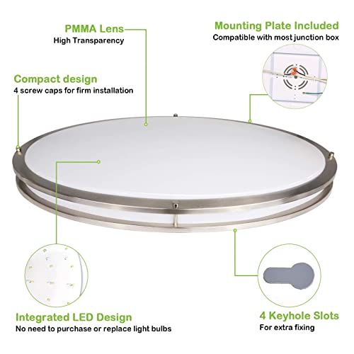 Image of hykolity 32 Inch Oval LED Ceiling Light,60W,4000LM,5CCT