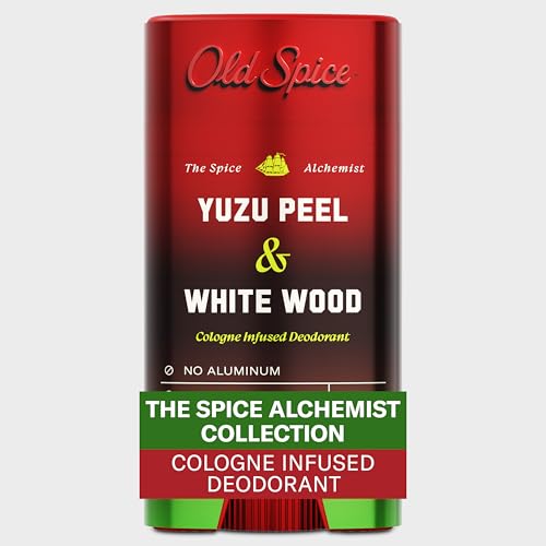 Image of Old Spice Aluminum Free Deodorant for Men, The Spice Alchemist Collection, 24 /7 Cologne Infused Scent, No Trade Off Formula, Free of Parabens & Phthalates, Yuzu Peel + White Wood Scent, 3.0 oz