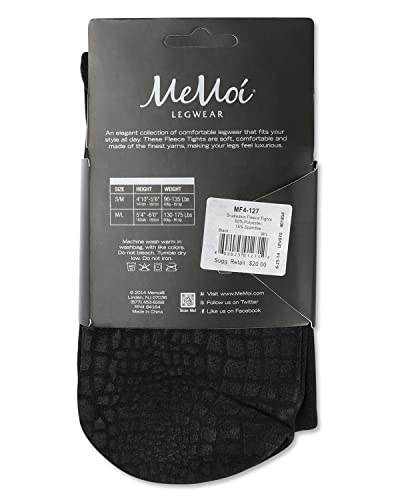 MeMoi Women's Snakeskin Fleece Lined Opaque Winter Tights4