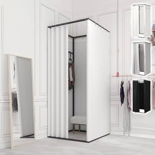 Bonarca �t�B�b�e�B���O���[�� ���[�� ������ �y85×85×200cm�z �傫�� �L�� �X�ߎ� �Ȉ� �J�[�e�� �� �A�p���� �m���X �� ���ւ� ���� ���� �n���K�[ ���b�N �t�� �z���C�g �O���[ �u���b�N (�z���C�g)