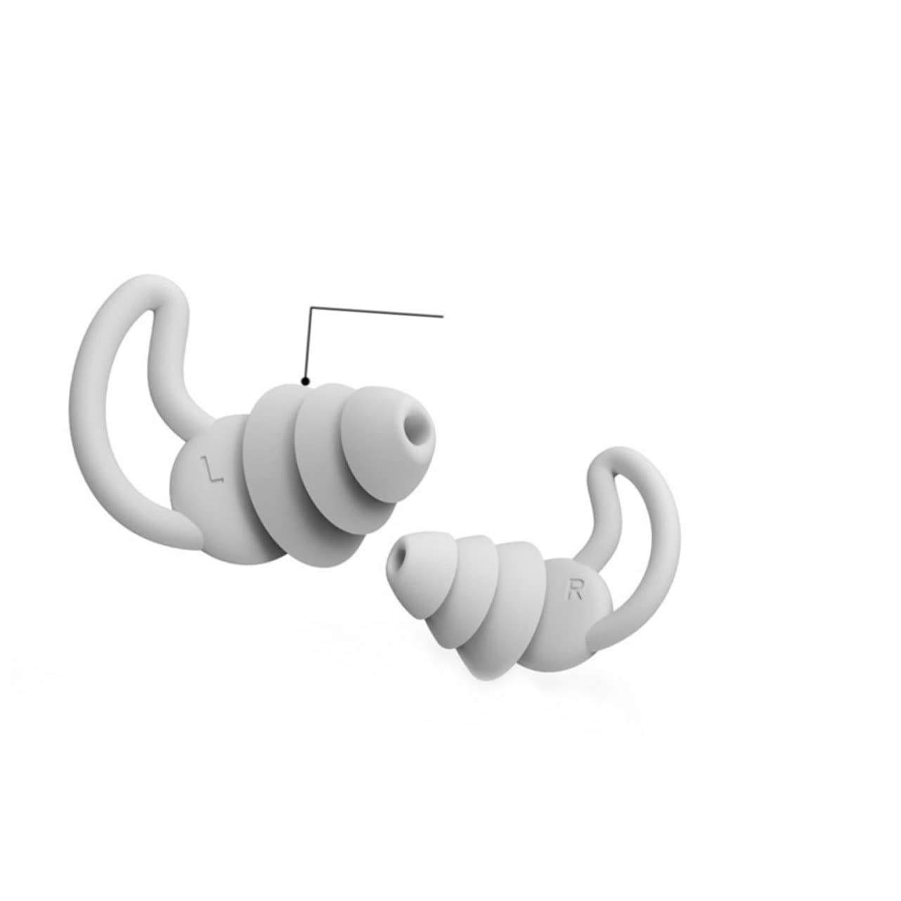 TOVINANNA Sleep Earplugs for Women Men Sound Blocking Reusable Washable Anti-Noise Ear Caps (Grey)