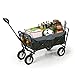 Produktbild EASYmaxx Bollerwagen faltbar mit Reifen für Vatertag, einkaufen, klappbar, Transportwagen ohne Dach mit Abdeckhaube, verstärkter Achse und Gestell - Tragkraft: 80KG