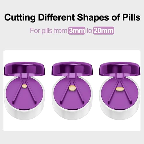 Image of DUBSTAR 3-in-1 Pill Crusher Pill Grinder, Pill Crusher Fine Powder with Brush, Pill Crushers for Elderly with Pill Cutter and Storage, Pill Cutter Splitter for Small or Large Pills (Purple)