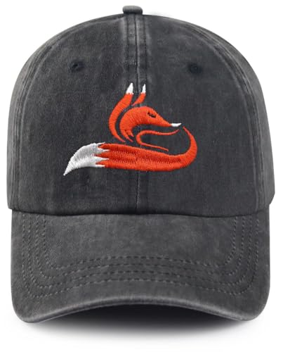 Fox Fashion Embroidered Hat for Men Women Cotton Dad Hat Baseball Cap Adjustable Unisex