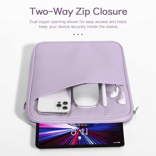 Image of Dadanism 13 Inch Tablet Sleeve Bag Carrying Case for iPad Pro 13 inch M5 /M4 2025 /2024, iPad Air 13 inch M4 /M3 2026 /2025, iPad Pro 12.9 inch,Galaxy Tab S10+ /S9 FE+ /S9+ 12.4 inch,Remarkable Paper Pro 11.8 inch, Gray Purple