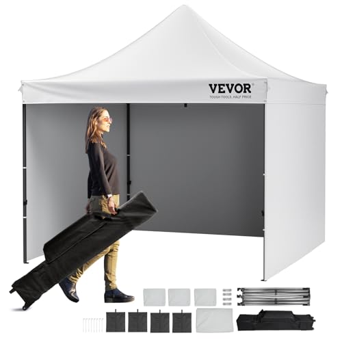 VEVOR 10x10 FT Pop up Canopy with Removable Sidewalls, Instant