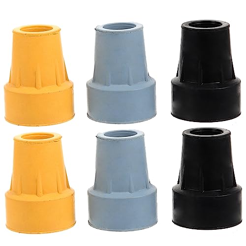 NOLITOY 6個 松葉杖滑り止めマット ハイキング用杖 雪だるま スキー 四点杖の先端 トレッキング 極 ポール滑り止めフットパッド ステッキのポールチ 松葉杖カバー 杖フットパッド ゴム