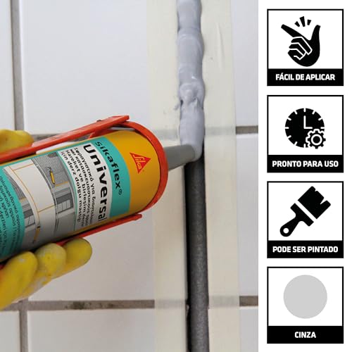 Sika - Selante elástico - Sikaflex Universal Cinza - Uso em juntas de movimentações e conexões - 300