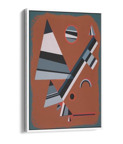 Toile Kandinsky gris cadre blanc pour habiller un mur vide de salon